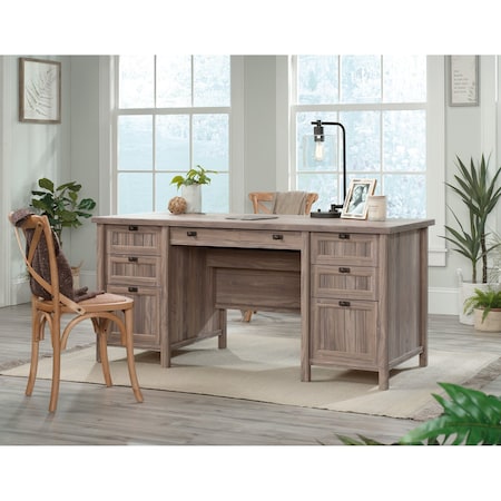 Sauder Executive Desk, 29.53 in D X 30 in H, 65.12 in W X Engineered wood 428729